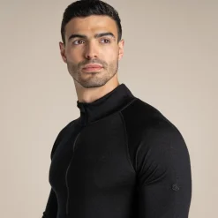 Clearance Expert Mens Merino Half Zip Long Sleeved Baselayer II | T-Shirts & Tops|Long Sleeve