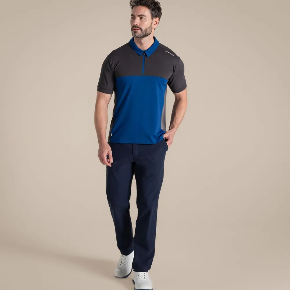 Sale Men's NosiLife Avro Golf Short Sleeved Polo Top | Jungle|Mediterranean