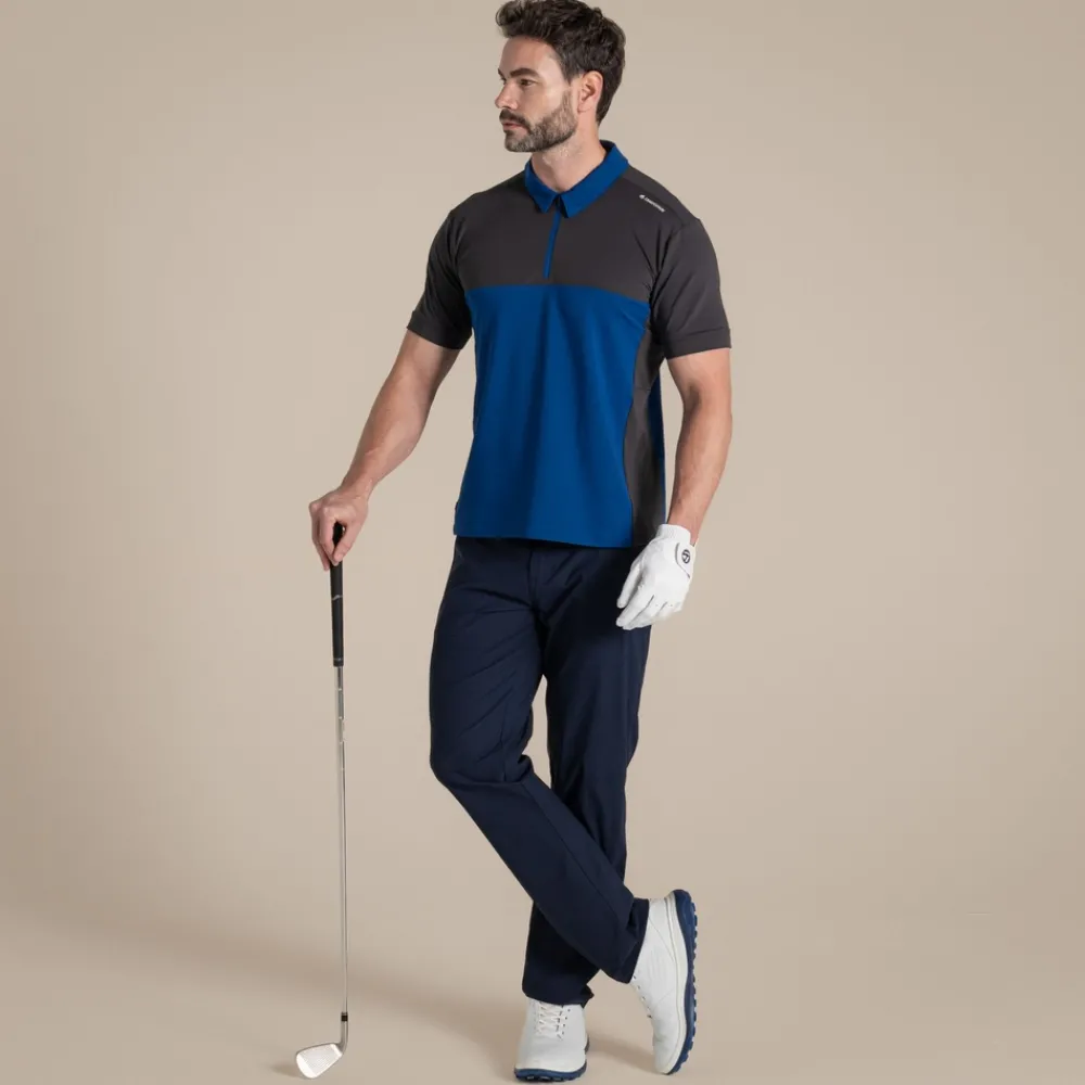 Sale Men's NosiLife Avro Golf Short Sleeved Polo Top | Jungle|Mediterranean