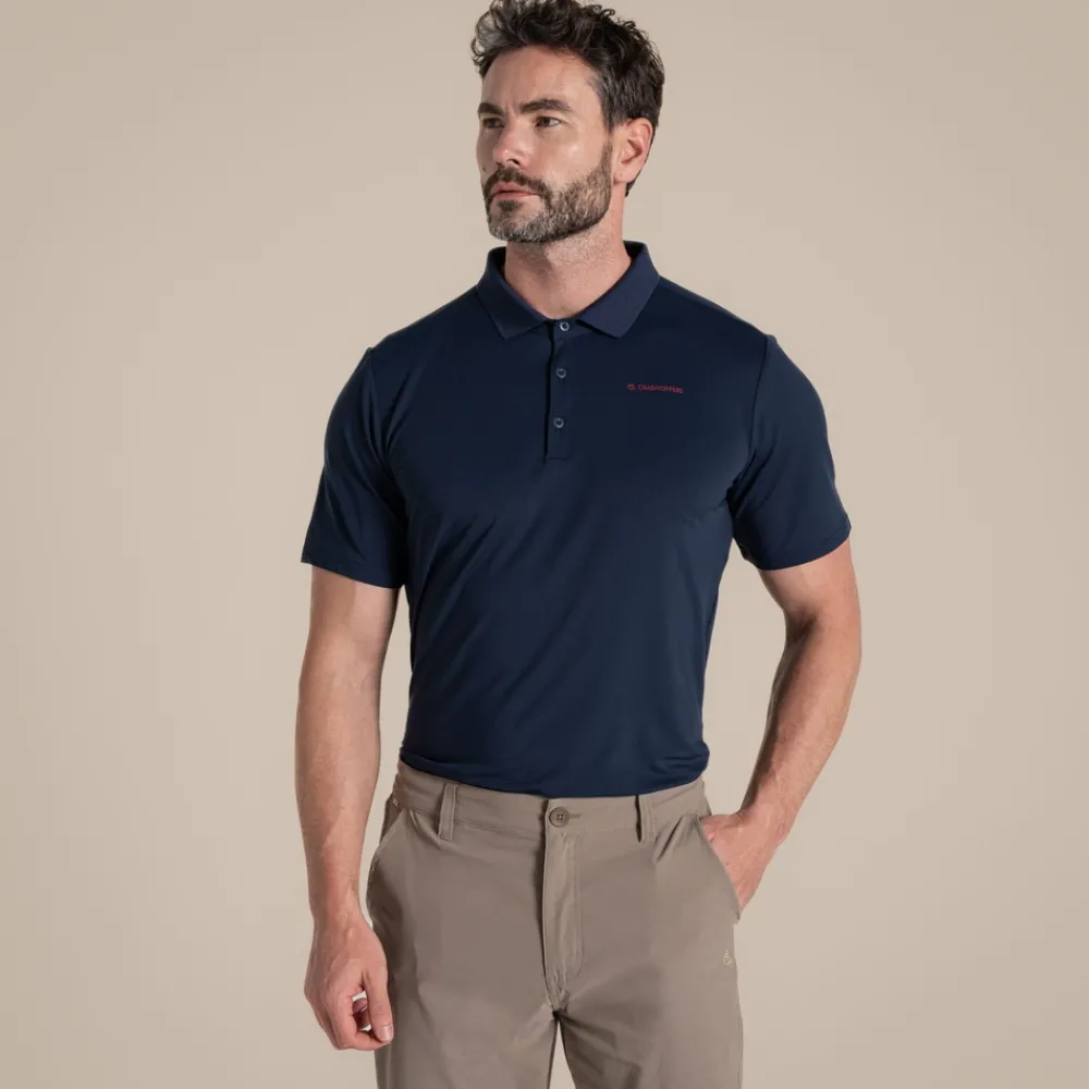 Clearance Men's NosiLife Bramshaw Golf Short Sleeved Polo Top | Desert|Jungle