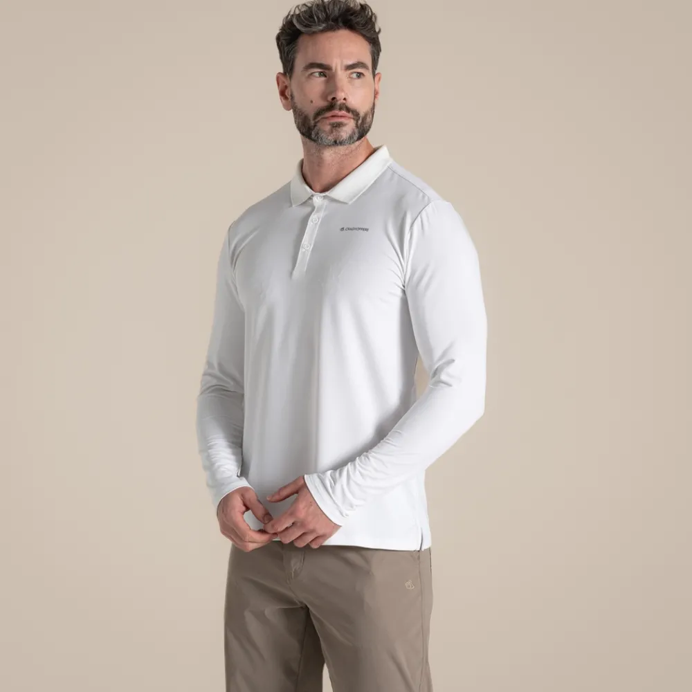Best Men's NosiLife Bramshaw Golf Long Sleeved Polo Top | Desert|Jungle