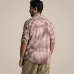 Best Men's NosiLife Nuoro Check Long Sleeved Shirt | Desert|Jungle