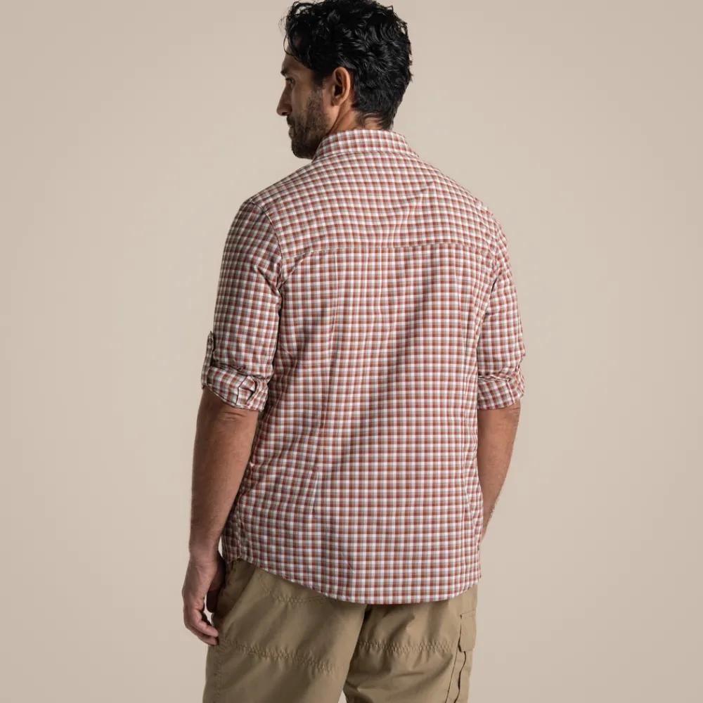 Best Men's NosiLife Nuoro Check Long Sleeved Shirt | Desert|Jungle