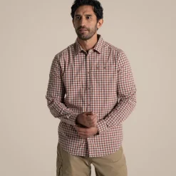 Best Men's NosiLife Nuoro Check Long Sleeved Shirt | Desert|Jungle