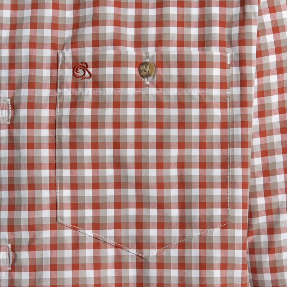 Best Men's NosiLife Nuoro Check Long Sleeved Shirt | Desert|Jungle