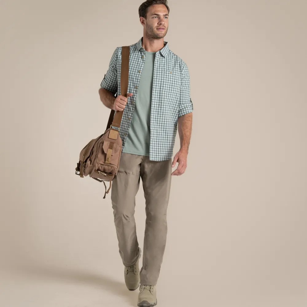 Discount Men's NosiLife Nuoro Check Long Sleeved Shirt | Desert|Jungle