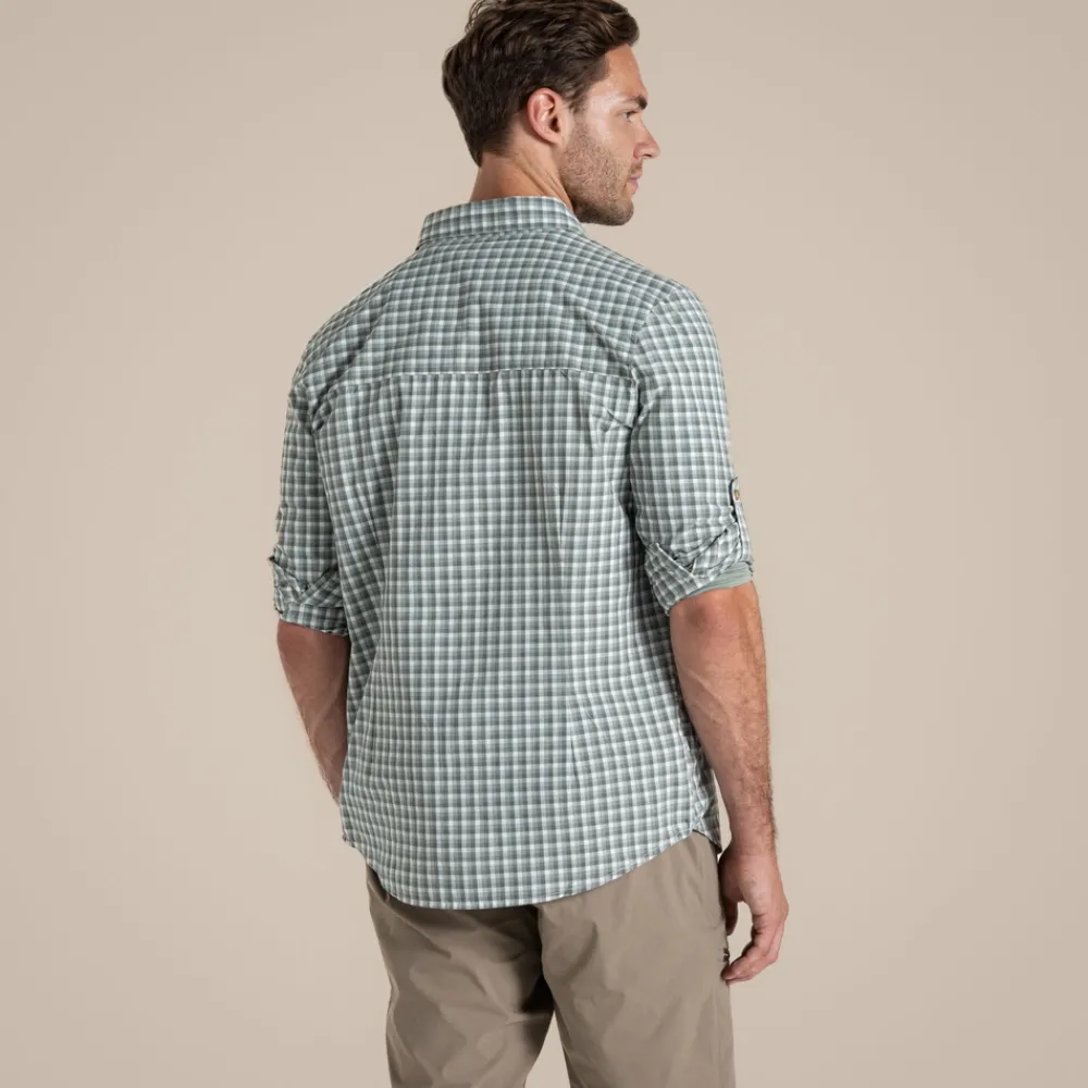 Discount Men's NosiLife Nuoro Check Long Sleeved Shirt | Desert|Jungle