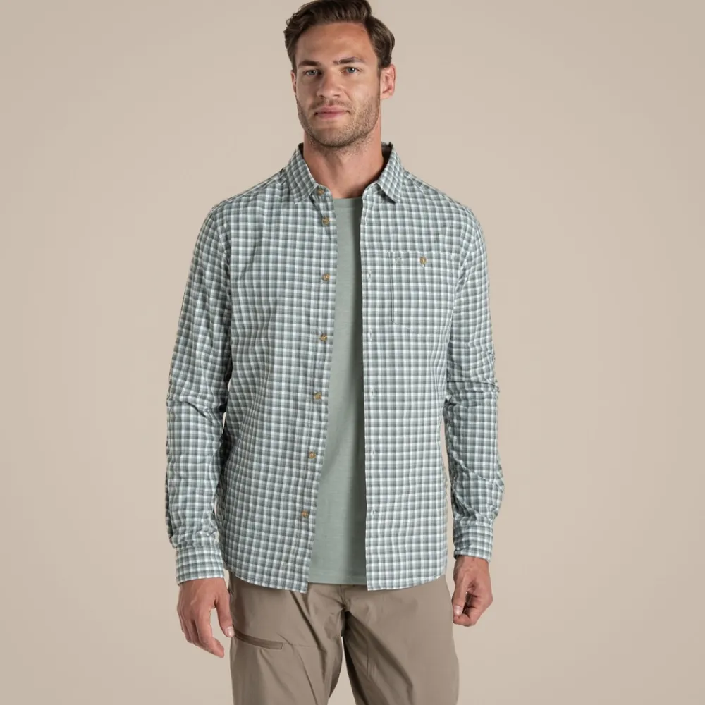Discount Men's NosiLife Nuoro Check Long Sleeved Shirt | Desert|Jungle