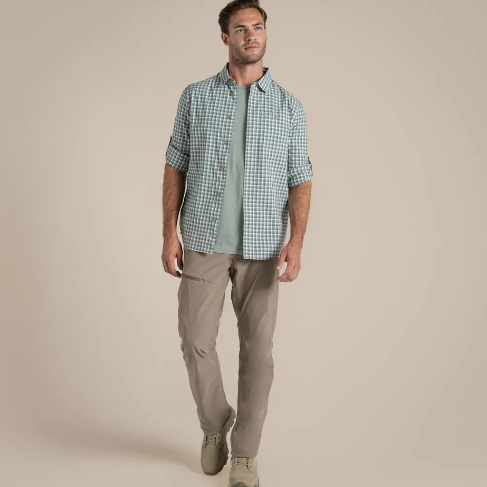 Discount Men's NosiLife Nuoro Check Long Sleeved Shirt | Desert|Jungle