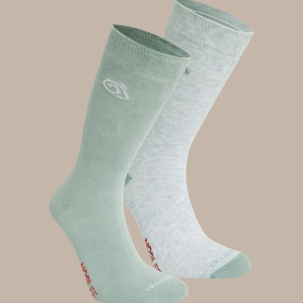 Clearance NosiLife Travel Twin Pack Socks | Women Tropical|Jungle