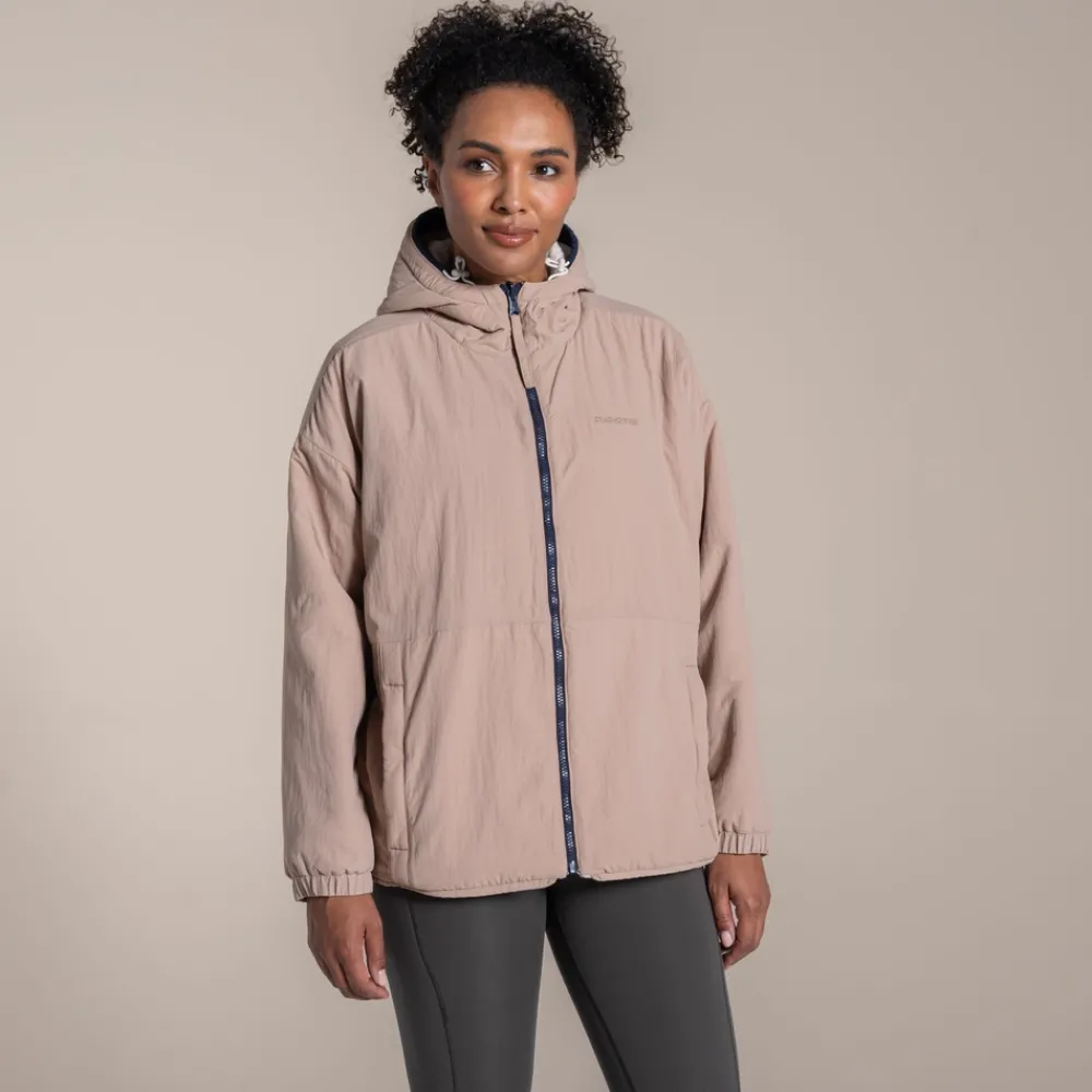 Hot Women's Longlands Reversible Hooded Jacket | Ecru / Warm Beige Women Fleece|Full Zip Fleece