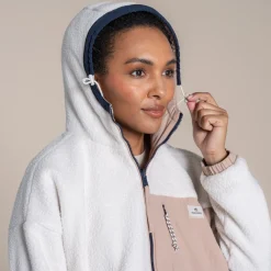 Hot Women's Longlands Reversible Hooded Jacket | Ecru / Warm Beige Women Fleece|Full Zip Fleece