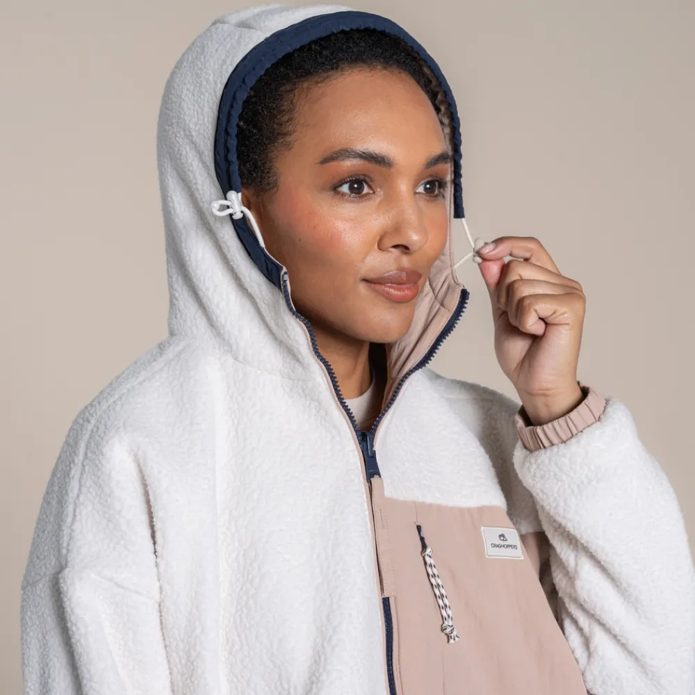 Hot Women's Longlands Reversible Hooded Jacket | Ecru / Warm Beige Women Fleece|Full Zip Fleece