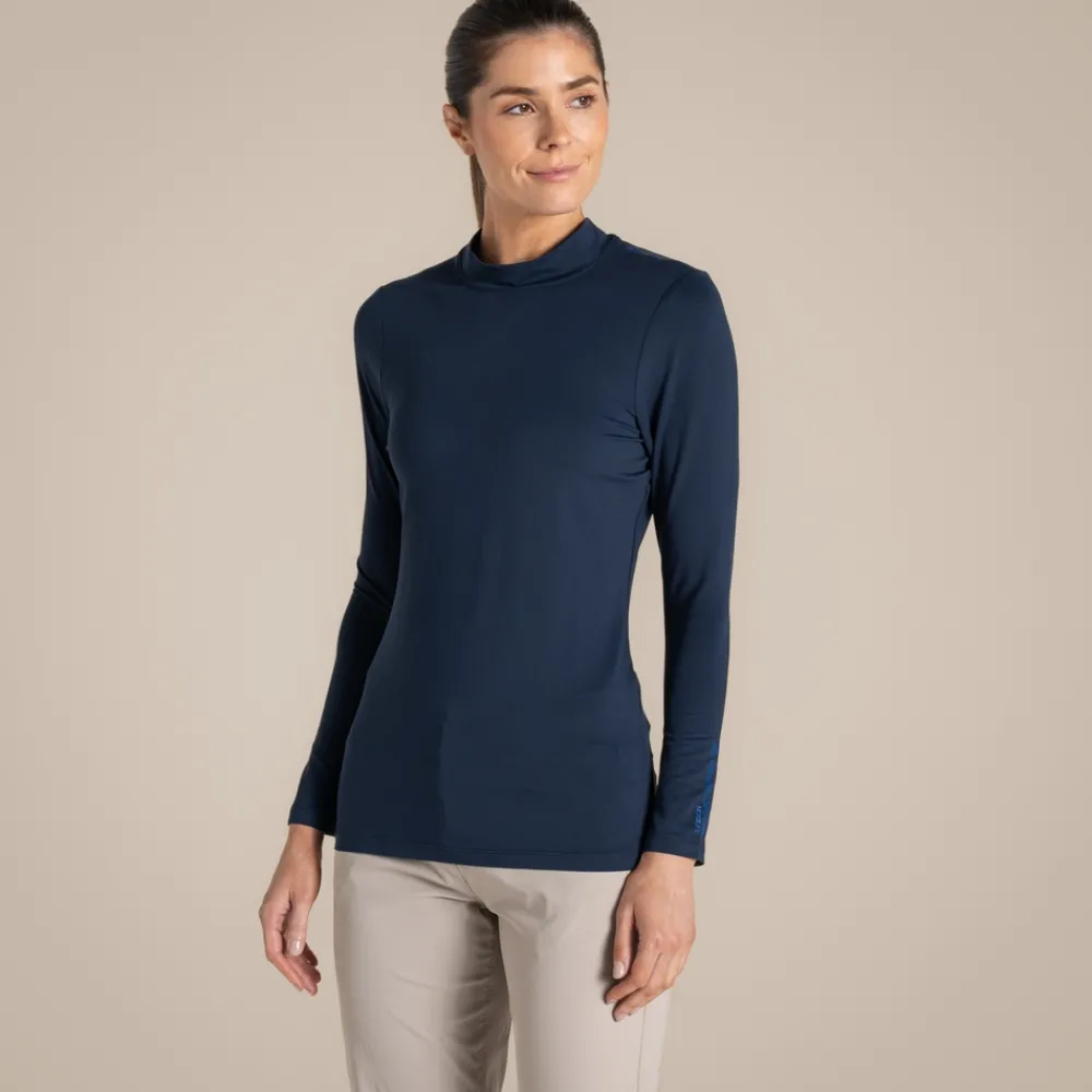 Women's NosiLife Golf Long Sleeved Mock Neck Top | Women Desert|Jungle