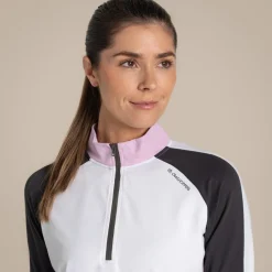 Women's NosiLife Ivybridge Golf Half Zip Top | Women Desert|Jungle