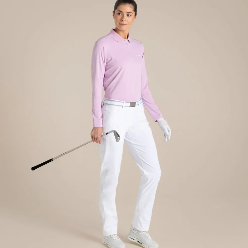 Clearance Women's NosiLife Thornbury Golf Long Sleeved Polo Top | Women Desert|Jungle