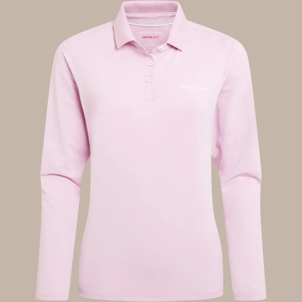 Clearance Women's NosiLife Thornbury Golf Long Sleeved Polo Top | Women Desert|Jungle