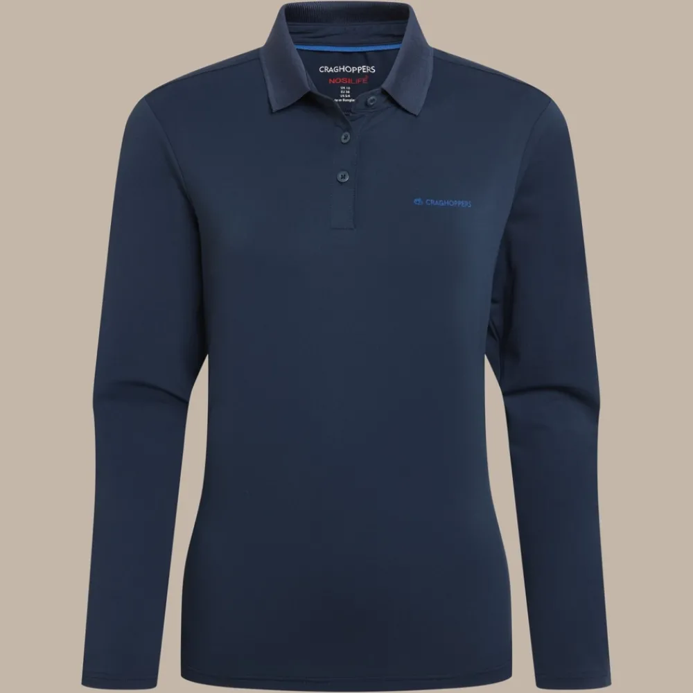 Clearance Women's NosiLife Thornbury Golf Long Sleeved Polo Top | Women Desert|Jungle